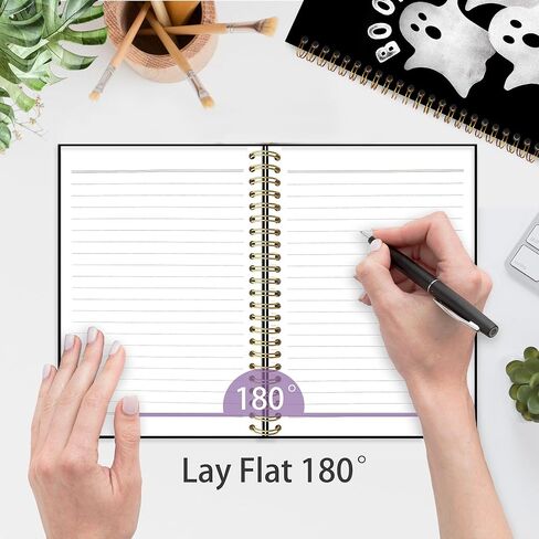XNXLDYLH Funny Gothic Ghosts Notebook Journal, Cute Dark Aesthetic Spiral Notebook, Witchy Spooky Journals Notebooks for Women, Goth Halloween Office School Supplies Journal Gifts for Kids, 5.5x8.3 In in Saudi Arabia