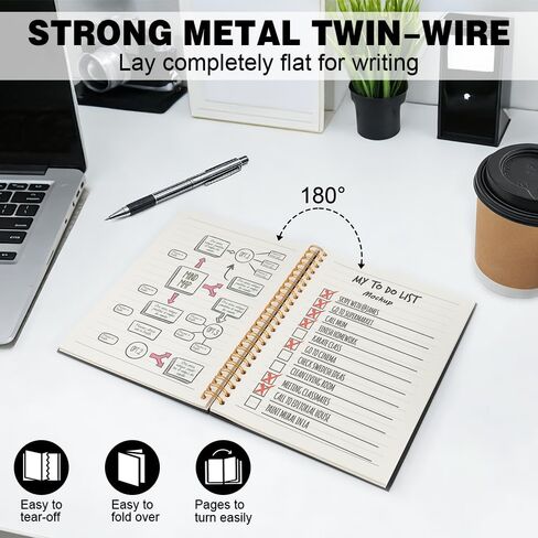 لقد أصبحت عن طريق الخطأ مهمًا في العمل دفتر ملاحظات حلزوني مبطن باللون الأسود والذهبي الأفقي، هدايا دفتر ملاحظات حلزونية مضحكة لتخفيف التوتر لزملاء العمل ومدير فريق العمل، مجلة مكتب ساخرة in Kuwait