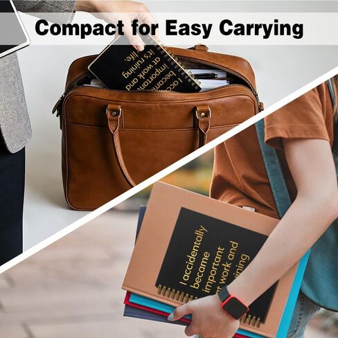 لقد أصبحت عن طريق الخطأ مهمًا في العمل دفتر ملاحظات حلزوني مبطن باللون الأسود والذهبي الأفقي، هدايا دفتر ملاحظات حلزونية مضحكة لتخفيف التوتر لزملاء العمل ومدير فريق العمل، مجلة مكتب ساخرة in Kuwait