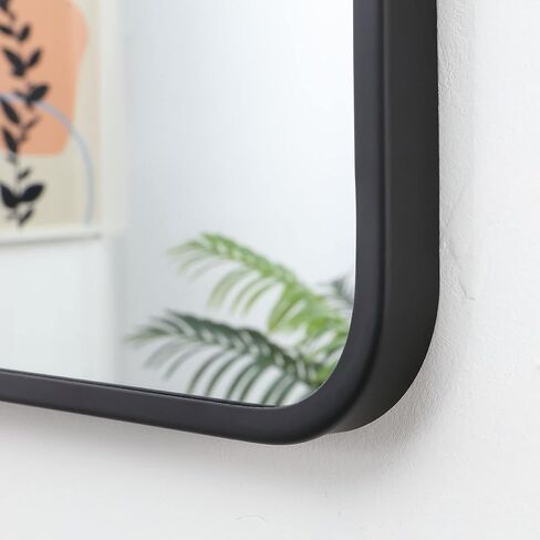 27x40 Inch Matte Black Bathroom Mirror - Copper-Free Mirror, Metal Frame Vanity Rectangle Wall Mounted Modern Mirrors for Bedroom/Living Room/Porch Horizontal or Vertical in Kuwait