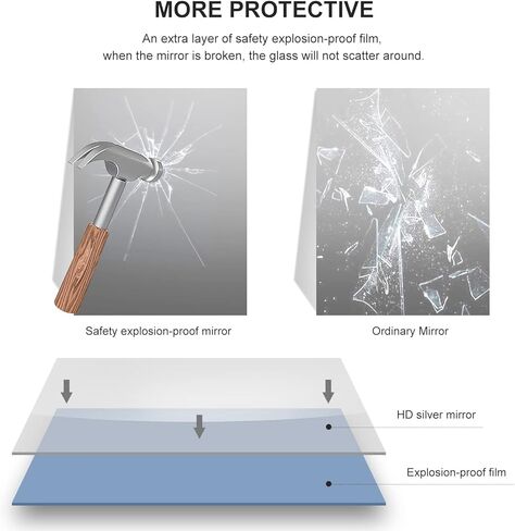 27x40 Inch Matte Black Bathroom Mirror - Copper-Free Mirror, Metal Frame Vanity Rectangle Wall Mounted Modern Mirrors for Bedroom/Living Room/Porch Horizontal or Vertical in Kuwait