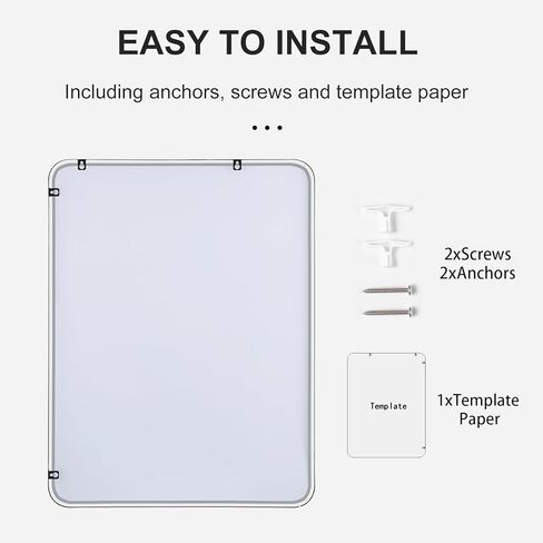 27x40 Inch Matte Black Bathroom Mirror - Copper-Free Mirror, Metal Frame Vanity Rectangle Wall Mounted Modern Mirrors for Bedroom/Living Room/Porch Horizontal or Vertical in Kuwait