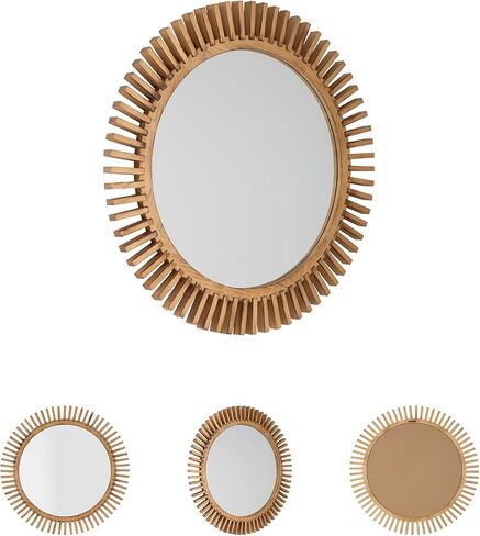 Signature Design by Ashley Tedwell Modern Accent Mirror with Wood Frame, Light Brown in Saudi Arabia