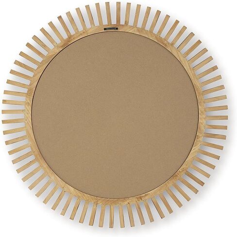 Signature Design by Ashley Tedwell Modern Accent Mirror with Wood Frame, Light Brown in Saudi Arabia