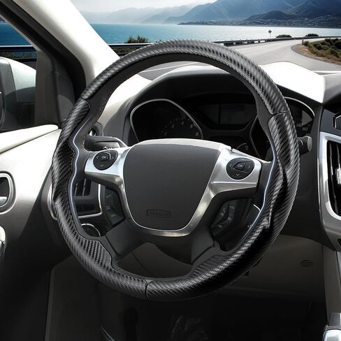 Steering Wheel Cover for Ford Escape 2013-2016/ Focus 2012-2014/ C-MAX 2013-2018, Car Steering Wheel Cover Accessories Protector for Ford (Matte Black) in Saudi Arabia