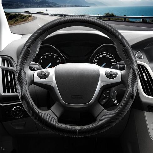 Steering Wheel Cover for Ford Escape 2013-2016/ Focus 2012-2014/ C-MAX 2013-2018, Car Steering Wheel Cover Accessories Protector for Ford (Matte Black) in Saudi Arabia