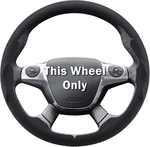 Steering Wheel Cover for Ford Escape 2013-2016/ Focus 2012-2014/ C-MAX 2013-2018, Car Steering Wheel Cover Accessories Protector for Ford (Matte Black) in Kuwait