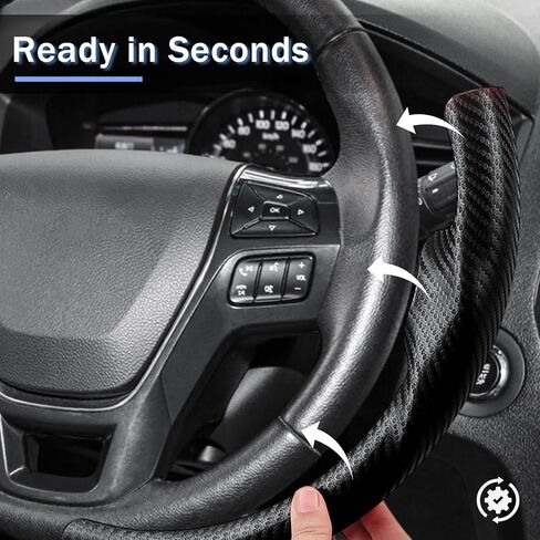 غطاء عجلة القيادة لسيارة Ford Explorer 2011-2019/ Edge 2011-2014/ Flex 2013-2019/ Taurus 2013-2019 ملحقات حماية عجلة القيادة (أسود مطفي) in Saudi Arabia