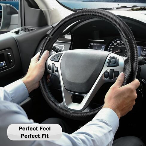 غطاء عجلة القيادة لسيارة Ford Explorer 2011-2019/ Edge 2011-2014/ Flex 2013-2019/ Taurus 2013-2019 ملحقات حماية عجلة القيادة (أسود مطفي) in Saudi Arabia