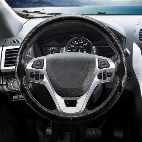 غطاء عجلة القيادة لسيارة Ford Explorer 2011-2019/ Edge 2011-2014/ Flex 2013-2019/ Taurus 2013-2019 ملحقات حماية عجلة القيادة (أسود مطفي) in Saudi Arabia