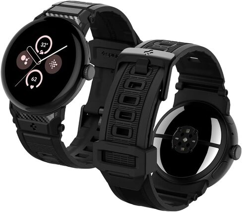 Spigen سوار متين مصمم لساعة Google Pixel 3 45 ملم حزام متين من مادة TPU Google Pixel Watch Band (2024) - أسود غير لامع in Saudi Arabia