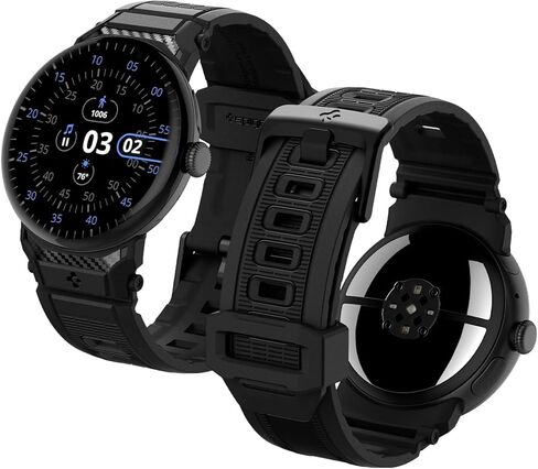 Spigen سوار متين مصمم لساعة Google Pixel 3 45 ملم حزام متين من مادة TPU Google Pixel Watch Band (2024) - أسود غير لامع in Saudi Arabia