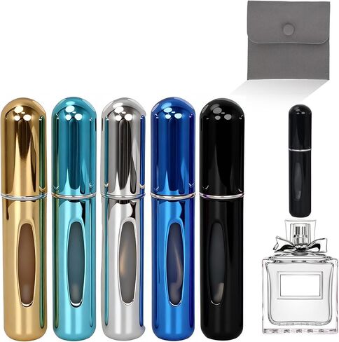 رذاذ عطر قابل لإعادة الملء 5 قطع 5 مل بخاخ كولونيا للسفر زجاجة رذاذ عطر محمولة فارغة قابلة لإعادة الملء رذاذ عطر للسفر in Saudi Arabia
