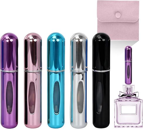 Refillable Perfume Atomizer 5pcs 5ML Travel Cologne Sprayer Portable Perfume Spray Bottle Empty Refillable Travel Perfume Atomizer in Saudi Arabia