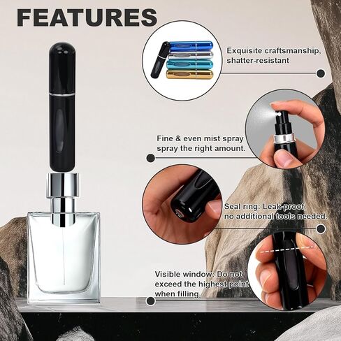 Refillable Perfume Atomizer 5pcs 5ML Travel Cologne Sprayer Portable Perfume Spray Bottle Empty Refillable Travel Perfume Atomizer in Saudi Arabia