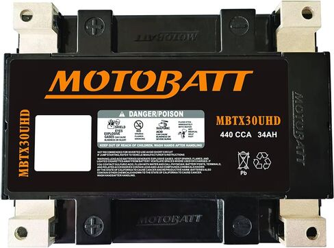 بطارية Motobatt MBTX30UHD 4.7 Ah لـ Harley-Davidson CVO FLH (Touring) 1803 110cc 07 08 09 10 11 12 13 14، FLT 1690 103cc 10 11 12 13 14، FL، 1584 96cc 07 08 09 10 11,1450 88 سي سي 1999، 1340 80 سي سي 97 98 in Saudi Arabia