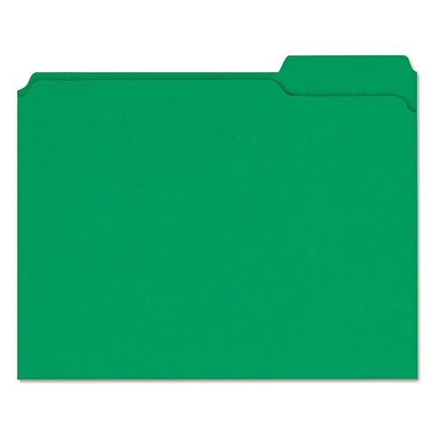 Universal Green Reinforced Top Tab File Folder, Letter Size, 1/3 Cut, Pack of 100 in Saudi Arabia