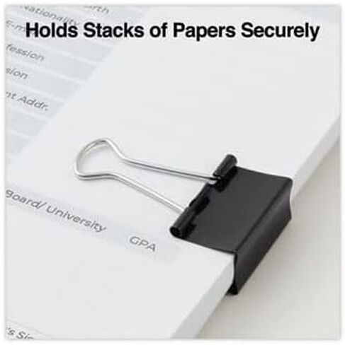 Universal UNV11124 Binder Clips with Storage Tub - Medium, Black/Silver (24/Pack) in Saudi Arabia