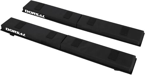 DORSAL Roof Rack Crossbar Folding Pads Lightweight Anti-Vibration - Pack of 2 for Kayak Canoe Surfboard Paddle Board SUP Snow Board Polyester 29" Inch Black in Kuwait
