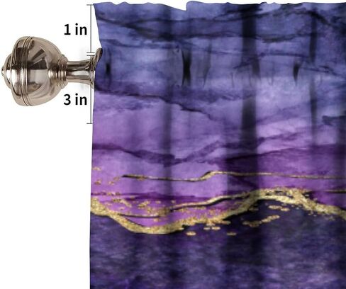 الرخام نافذة الستارة الستار الرجعية الأرجواني الذهب الحجر الملمس مجردة ستائر قصيرة جيب الستائر للمقهى غرفة نوم المطبخ غرفة المعيشة غرفة الطعام 54x18in in Kuwait