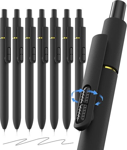 inkipen- 8 PCS Pens, Gel pens, Black pens,Fine Point(0.5mm),Quick-Drying Smooth Writing,School and Office Supplies （black） in Saudi Arabia