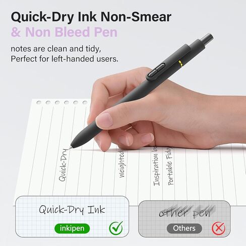 inkipen- 8 PCS Pens, Gel pens, Black pens,Fine Point(0.5mm),Quick-Drying Smooth Writing,School and Office Supplies （black） in Saudi Arabia