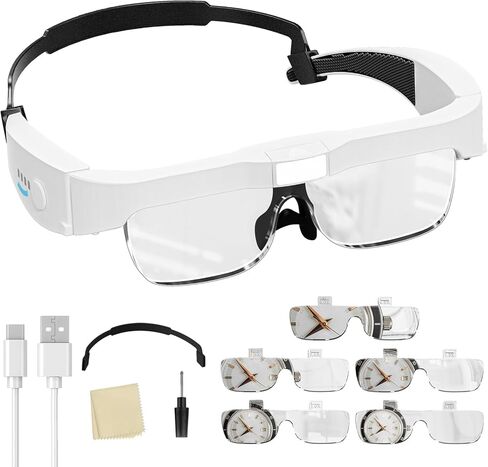 ARTDOT Magnifying Glasses with Light for Diamond Art Kits for Adults, Hands-Free Magnifier with 3 LED and 5 Lens (0.75X to 4.0X) for Reading, Close Work, or Diamond Painting Accessories and Tools in Kuwait