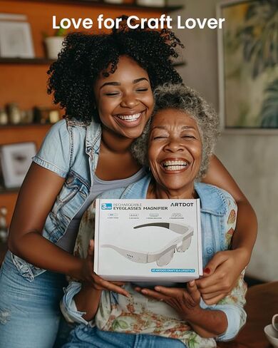 ARTDOT Magnifying Glasses with Light for Diamond Art Kits for Adults, Hands-Free Magnifier with 3 LED and 5 Lens (0.75X to 4.0X) for Reading, Close Work, or Diamond Painting Accessories and Tools in Kuwait