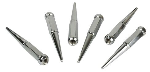 24 PCs Extra Long 6" Tall 14x1.5 Chrome Spike Lug Nuts with Key, Designed to Fit 2015-2019 Ford F150, 1999-2019 Chevy Silverado 1500, 1992-2019 Chevy Tahoe, 1994-2019 GMC Sierra 1500 in Kuwait