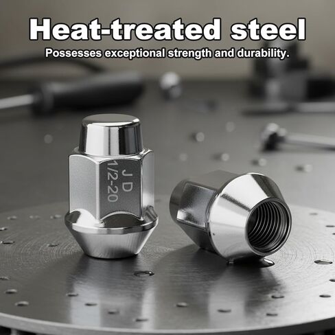 2 Pcs 1/2-20 Lug Nuts, Steel Closed End Lug Nut Compatible with TJ YJ JK JKU DJ3 DJ5 CJ5 CJ6 CJ7 for Replacement Wheel- Silver in Kuwait