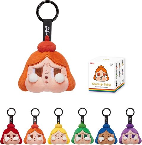 بوب مارت كراي بيبي ابتهج يا عزيزي! صندوق أعمى على شكل قلادة من القطيفة، أشكال صندوق أعمى من Crybaby، شخصيات مجسمة بتصميم عشوائي، ألعاب قابلة للتجميع، ديكورات منزلية، هدايا أعياد الميلاد، صندوق واحد in Kuwait