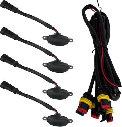 4PCS Car LED Grille Light, Grill Lights for Truck, Bright Front Grill Bumper Trim Lamp with Wiring Harness, Waterproof Front LED Grille Lamp for F150 F250 F350 Raptor & Ram 1500 (Black+White) in Saudi Arabia