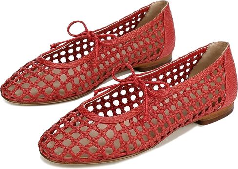 SOVANYOU Womens Ballet Flats Mesh Mary Janes Woven Flats Square Toe Strap Ballerina Flat Comfortable Dress Casual Flat Shoes in Saudi Arabia