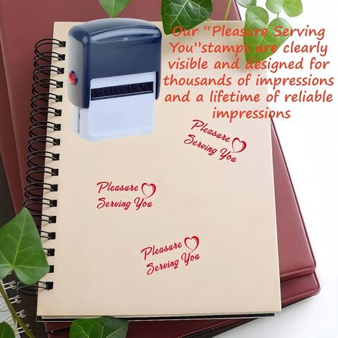 2 Pcs Pleasure Serving You Stamps Self Ink Stamp for Checks Server Stamp and Service Work Stamps Personalized Office Service Work Stationery Accessories (Pleasure Serving You) in Saudi Arabia