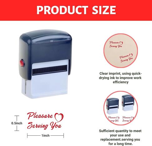 2 Pcs Pleasure Serving You Stamps Self Ink Stamp for Checks Server Stamp and Service Work Stamps Personalized Office Service Work Stationery Accessories (Pleasure Serving You) in Saudi Arabia