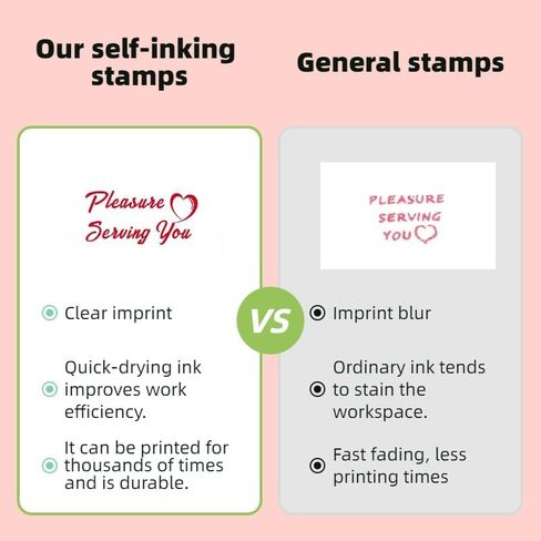 2 Pcs Pleasure Serving You Stamps Self Ink Stamp for Checks Server Stamp and Service Work Stamps Personalized Office Service Work Stationery Accessories (Pleasure Serving You) in Saudi Arabia