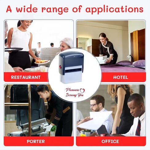 2 Pcs Pleasure Serving You Stamps Self Ink Stamp for Checks Server Stamp and Service Work Stamps Personalized Office Service Work Stationery Accessories (Pleasure Serving You) in Saudi Arabia