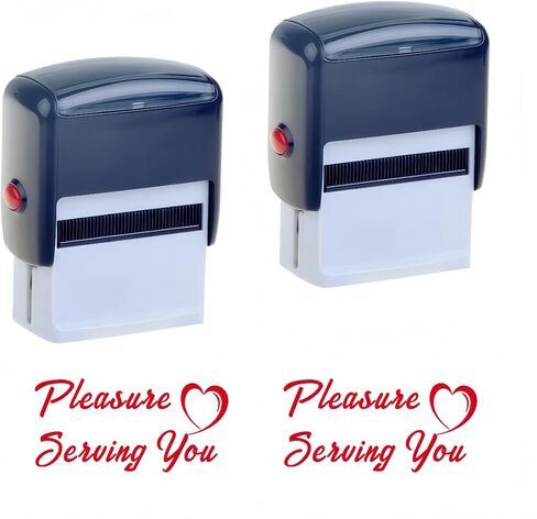 2 Pcs Pleasure Serving You Stamps Self Ink Stamp for Checks Server Stamp and Service Work Stamps Personalized Office Service Work Stationery Accessories (Pleasure Serving You) in Saudi Arabia
