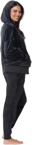 Felina Women's 2 Piece Velour Track Suit, Hoodie and Jogger Lounge Set (US, Alpha, Medium, Regular, Regular, Black) in Saudi Arabia