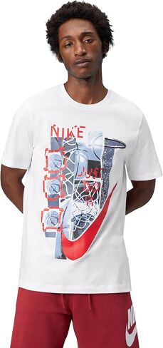 Nike Men's Basketball Graphic T-Shirt, White, Small in Saudi Arabia