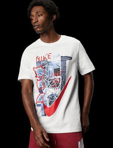 Nike Men's Basketball Graphic T-Shirt, White, Small in Saudi Arabia