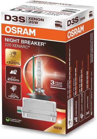 OSRAM XENARC NIGHT BREAKER 220, D3S, 220% more brightness, xenon headlight lamp, 66340XN2, Folding Box (1 lamp) in Saudi Arabia