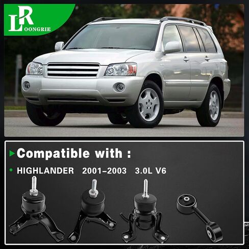 Engine Motor Mount and Transmission Mount kit Compatible with 2001-2003 Highlander 3.0L V6 AWD Engine,Replace OE A42076 A4287 A4206 A4207 4PCS in Saudi Arabia