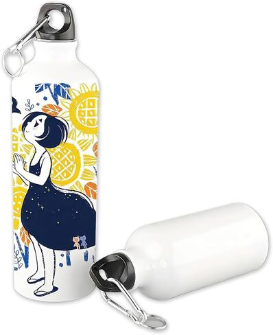 H-E 10pcs 600ml Sublimation White Blank Aluminum Sports Bottle Heat Press Travel Sports Water Bottles for Sublimation Printing in Kuwait