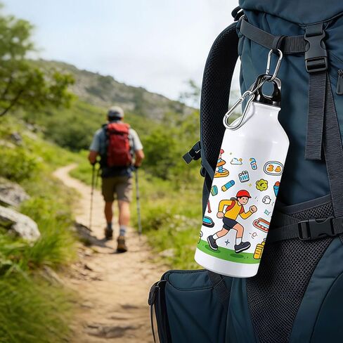 H-E 10pcs 600ml Sublimation White Blank Aluminum Sports Bottle Heat Press Travel Sports Water Bottles for Sublimation Printing in Kuwait