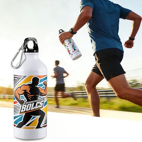 H-E 10pcs 600ml Sublimation White Blank Aluminum Sports Bottle Heat Press Travel Sports Water Bottles for Sublimation Printing in Kuwait