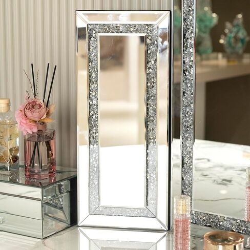 3 Way Mirror Vanity Trifold Makeup Mirror, Tabletop for Braiding Self Cutting Hair, Large Silvery Wall Mounted Decoration in Saudi Arabia