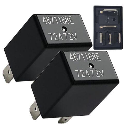 2PCS 4671168E 12V 5-Pin Relay Replaces 04671168/4671168/72472M/72472V – Compatible with Chrysler Dodge Jeep Engine Bay Fuse Box Fuel Pump Starter Headlamp Wiper Fog Horn Door Lock Circuits in Saudi Arabia
