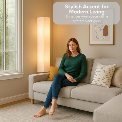 مجموعة مصابيح أرضية من ورق الأرز من LIGHTACCENTS مكونة من 2 - مصابيح قائمة حديثة بقاعدة من الكروم وظلال ورقية بيضاء - إضاءة محيطة لغرفة المعيشة وغرفة النوم وديكور الشقة in Kuwait