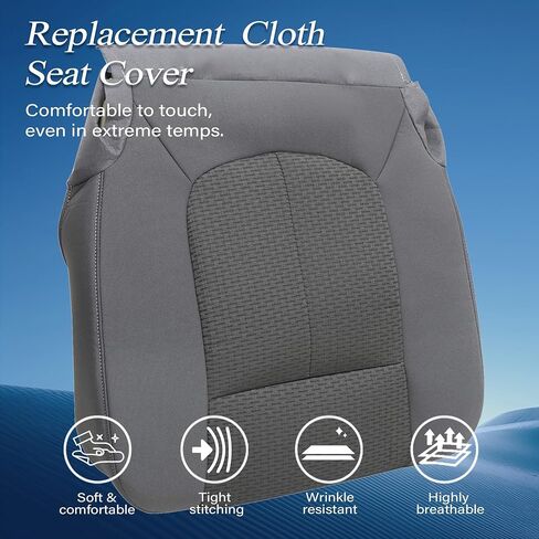 GXARTS Front Driver Side Bottom Replacement Cloth Seat Cover & Bottom Foam Cushion Steel Gray #1S 2S or 3S Compatible with Ford F250 F350 F450 F550 2011 2012 2013 2014 2015 2016 in Saudi Arabia